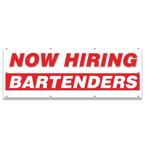 Now Hiring Bartenders Banner Apply Inside Accepting Application Single Sided